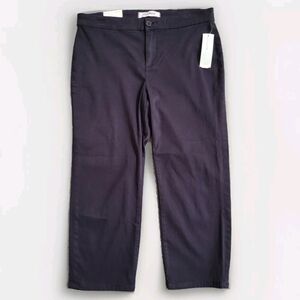 Lila Ryan The Jase Straight Leg Petal Pusher Navy Blue Brushed Sateen Size 8 NEW